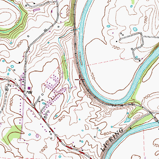 Topographic Map of Kellers Railroad Station (historical), KY