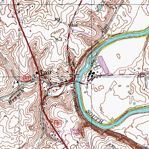 Topographic Map of Lairs Railroad Station (historical), KY