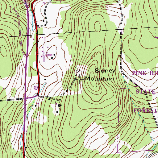 Topographic Map of Star Stone Quarries, NY