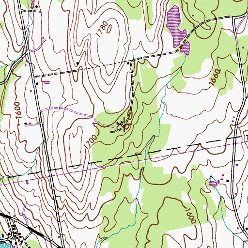 Topographic Map of Grippy Quarry, NY