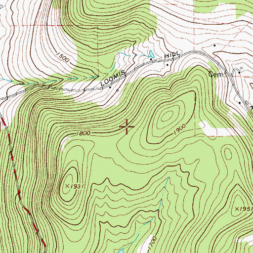 Topographic Map of Amendola Bluestone Quarry, NY