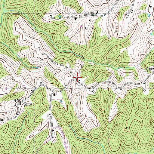 Topographic Map of Bomors School (historical), KY