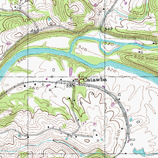Topographic Map of Catawba Post Office (historical), KY