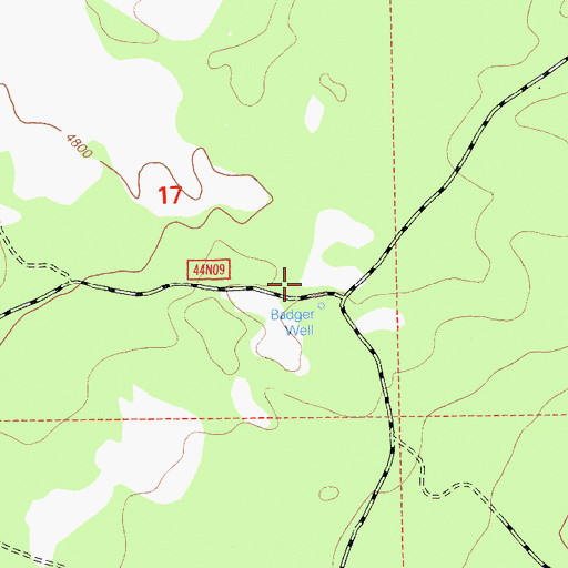 Topographic Map of Badger Well, CA