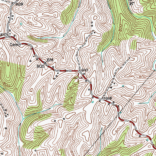 Topographic Map of Double Beech (historical), KY