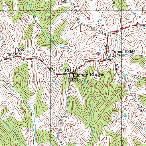 Topographic Map of Elizabeth Post Office (historical), KY