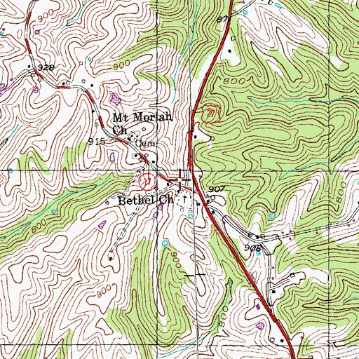 Topographic Map of Emery Post Office (historical), KY