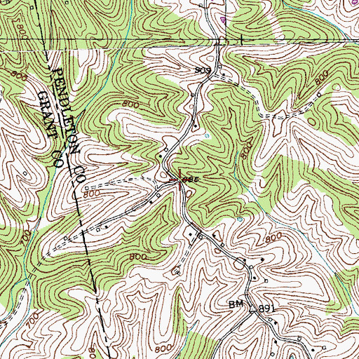 Topographic Map of Ezra (historical), KY