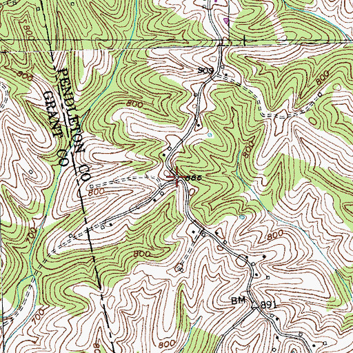 Topographic Map of Ezra Post Office (historical), KY