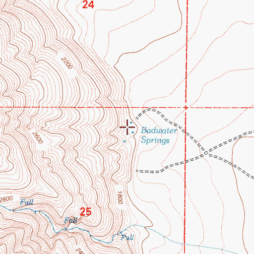 Topographic Map of Badwater Springs, CA