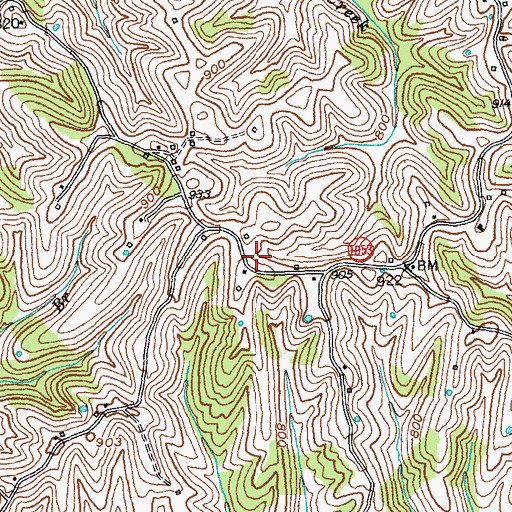 Topographic Map of Fruit Hill (historical), KY