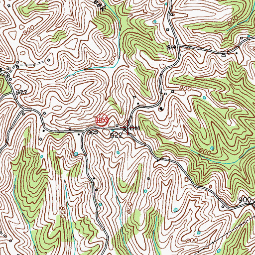 Topographic Map of Hightower Post Office (historical), KY
