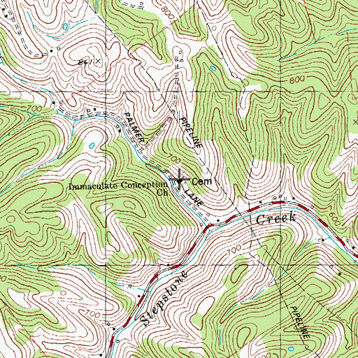 Topographic Map of Immaculate Conception Catholic School (historical), KY