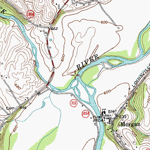 Topographic Map of Johnson Post Office (historical), KY