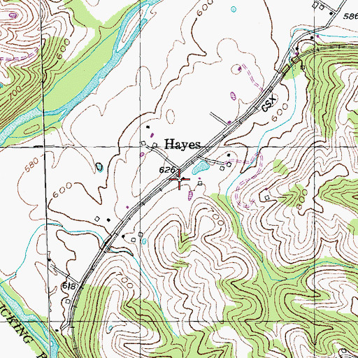 Topographic Map of Levingood Post Office (historical), KY