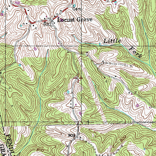 Topographic Map of Locust Grove School (historical), KY