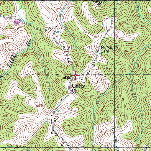 Topographic Map of McMillan School (historical), KY