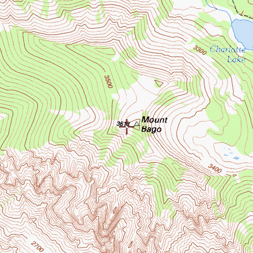 Topographic Map of Mount Bago, CA