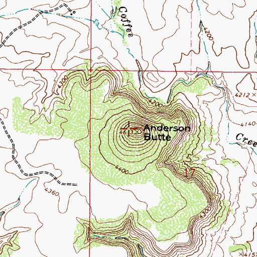Topographic Map of Anderson Butte, AZ