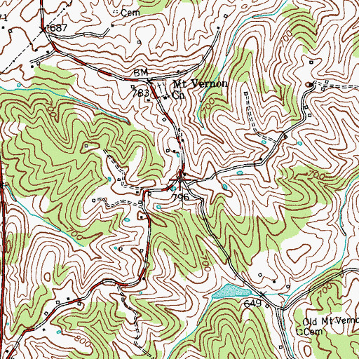 Topographic Map of Mount Vernon School (historical), KY