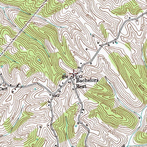 Topographic Map of Palestine Baptist Church (historical), KY