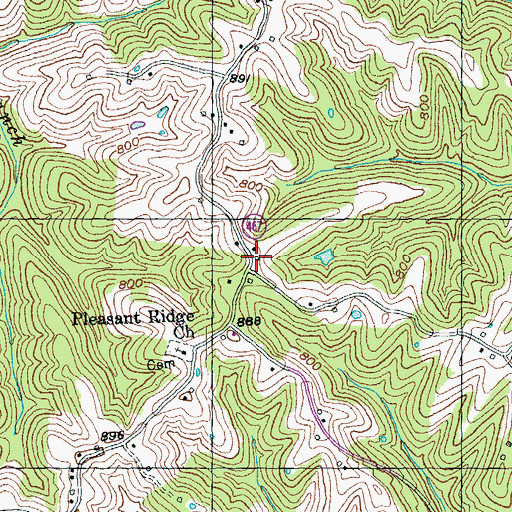 Topographic Map of Portland Ridge Post Office (historical), KY