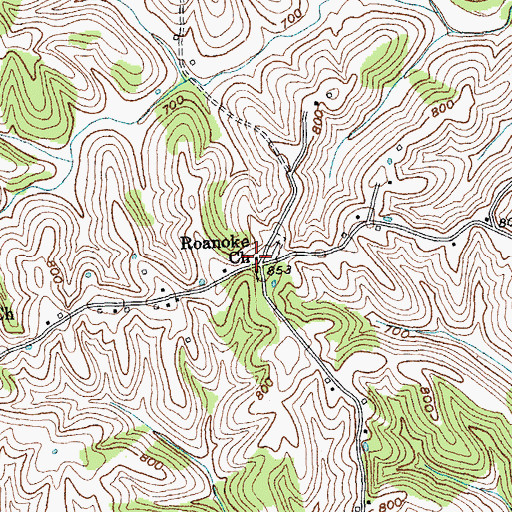 Topographic Map of Roanoke School (historical), KY