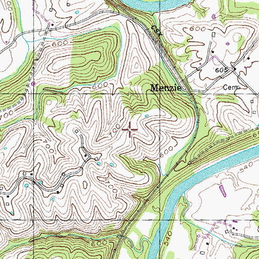 Topographic Map of School Number Sixty-Six (historical), KY