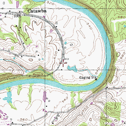 Topographic Map of Sins Crossing (historical), KY