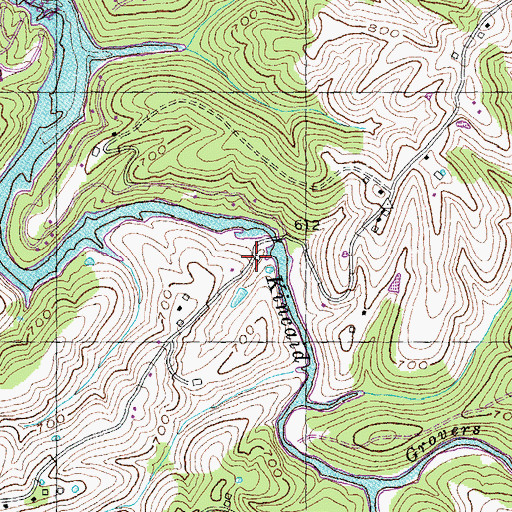Topographic Map of Wampum Post Office (historical), KY