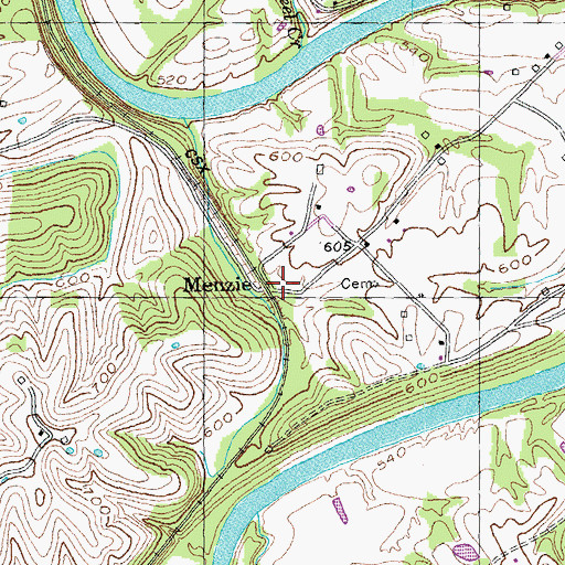 Topographic Map of Wrights Station Post Office (historical), KY