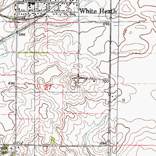 Topographic Map of Pontious Farm, IL