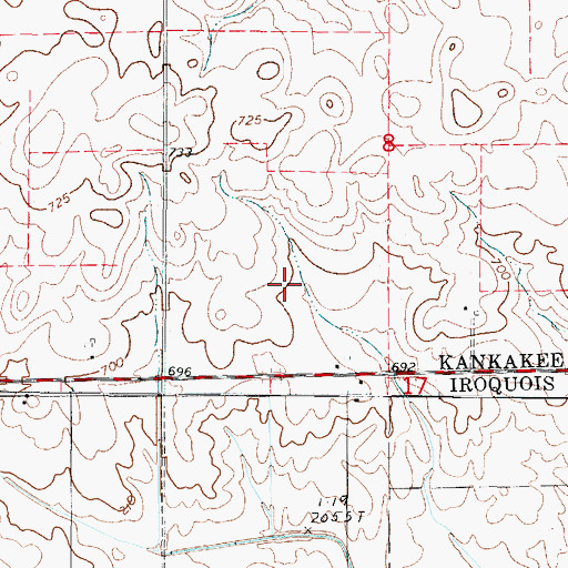 Topographic Map of Hillside Stock Farm, IL