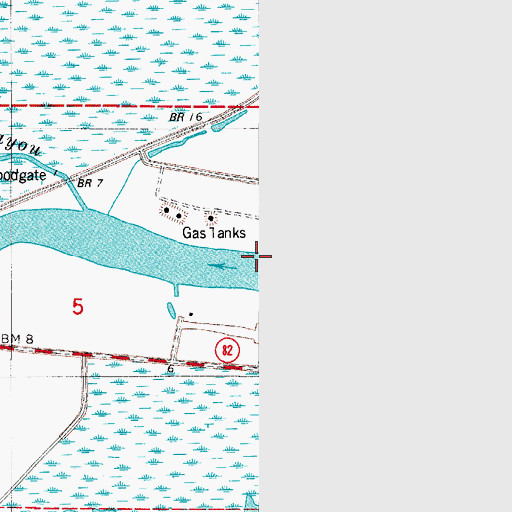 Topographic Map of Mermentau River Navigational Channel, LA