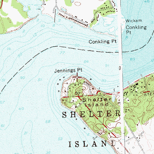 Topographic Map of Camp Quinipet, NY