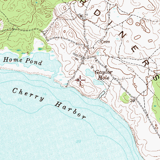 Topographic Map of Gardiners Island Windmill, NY