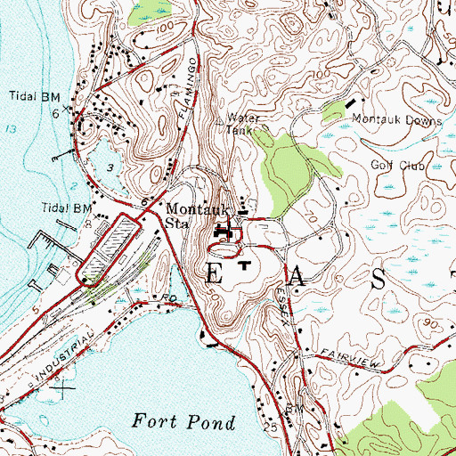 Topographic Map of Montauk Manor, NY