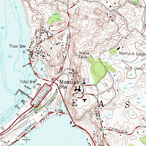 Topographic Map of Montauk Tennis Auditorium, NY