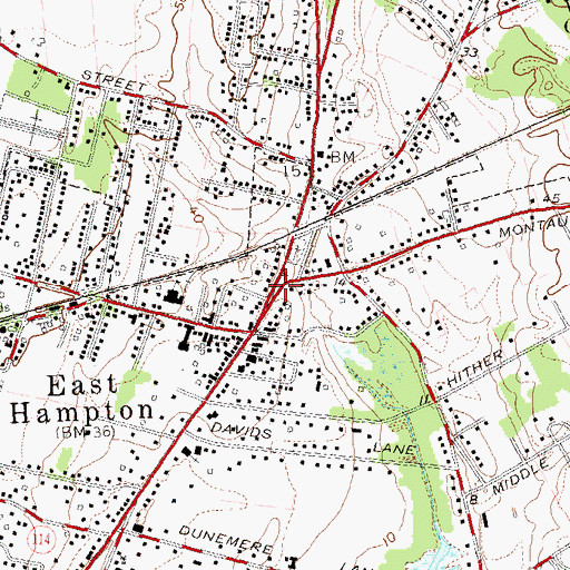 Topographic Map of North Main Street Historic District, NY