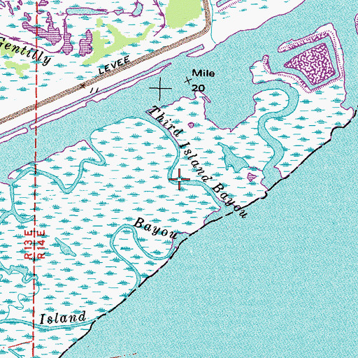 Topographic Map of Third Island Bayou, LA