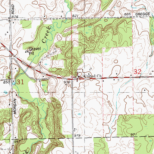 Topographic Map of Barryville Historical Marker, MI