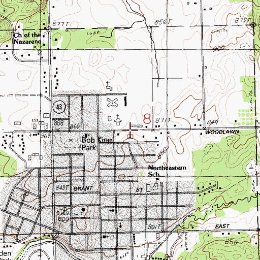 Topographic Map of Hastings Mutual Insurance Company Historical Marker, MI