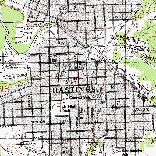 Topographic Map of Methodist Episcopal Church Historical Marker, MI