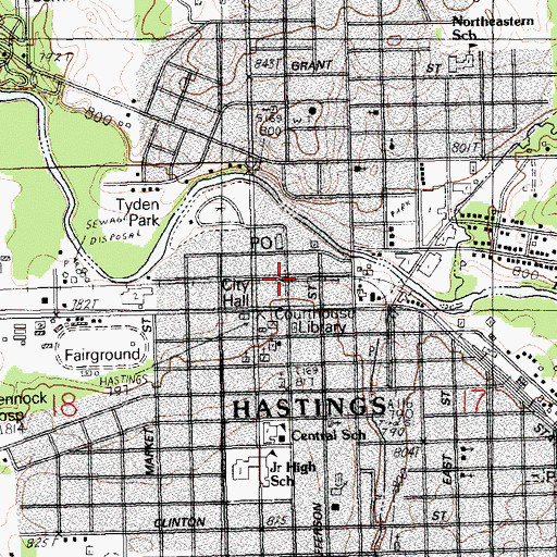 Topographic Map of Railroad Depot Historical Marker, MI