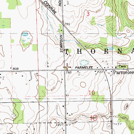 Topographic Map of Parmelee United Methodist Church Historical Marker, MI