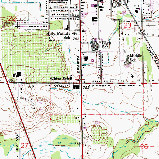 Topographic Map of Northside Community Church, MI