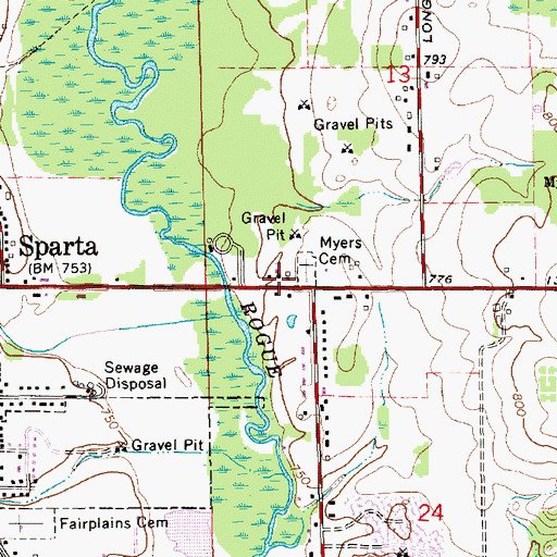 Topographic Map of Sparta Church of the Nazarene, MI