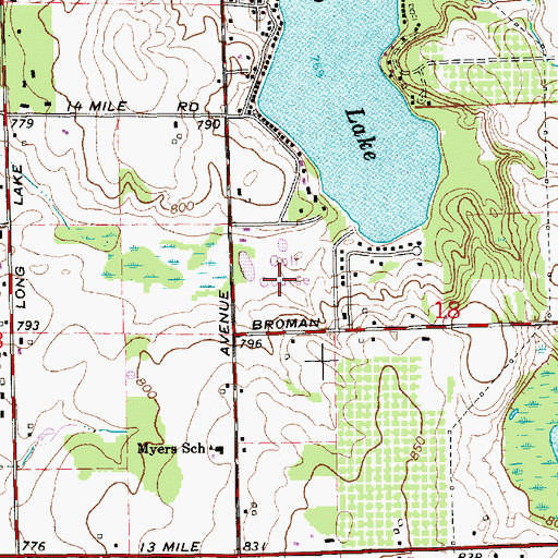 Topographic Map of Sparta Moose Lodge Golf Course, MI