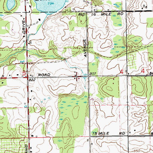 Topographic Map of North Kent Community Church, MI