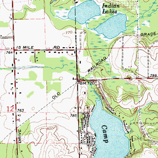 Topographic Map of Camp Lake Baptist Church, MI